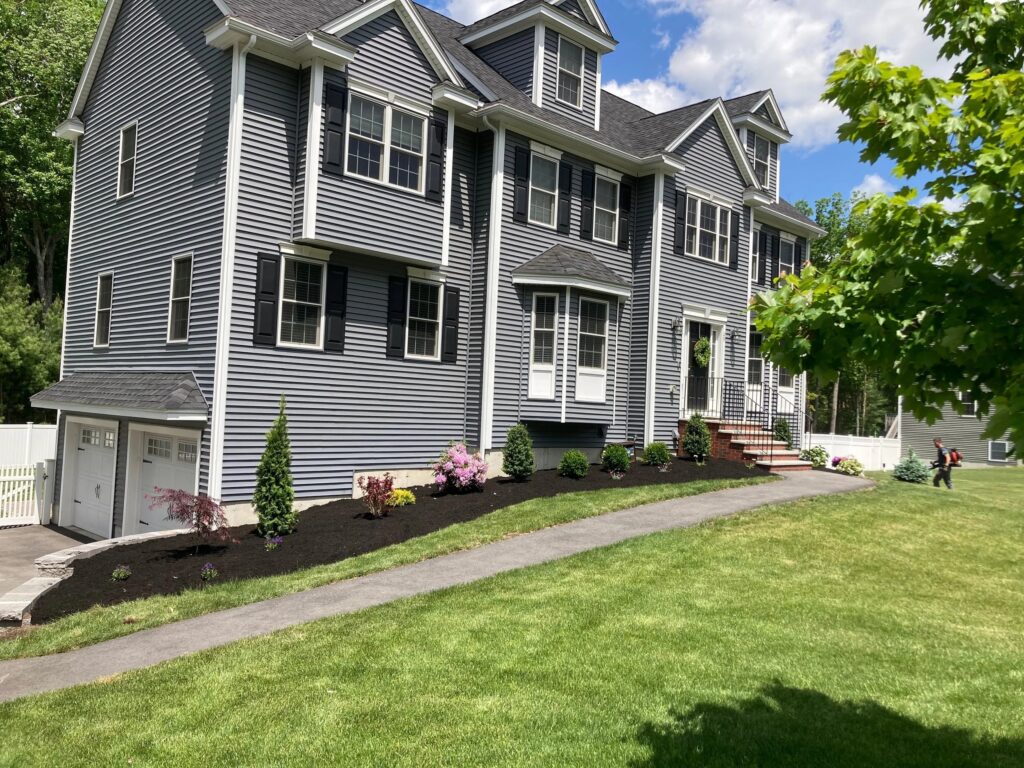 Giroux Residential planting and landscaping design enhances curb appeal in MA